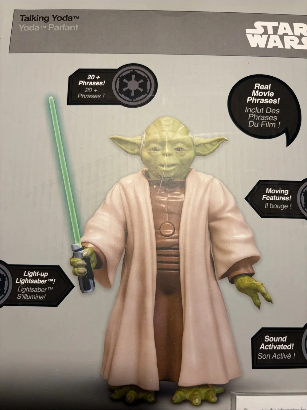 Star Wars Yoda Figure with Green Lightsaber and Tan Robe